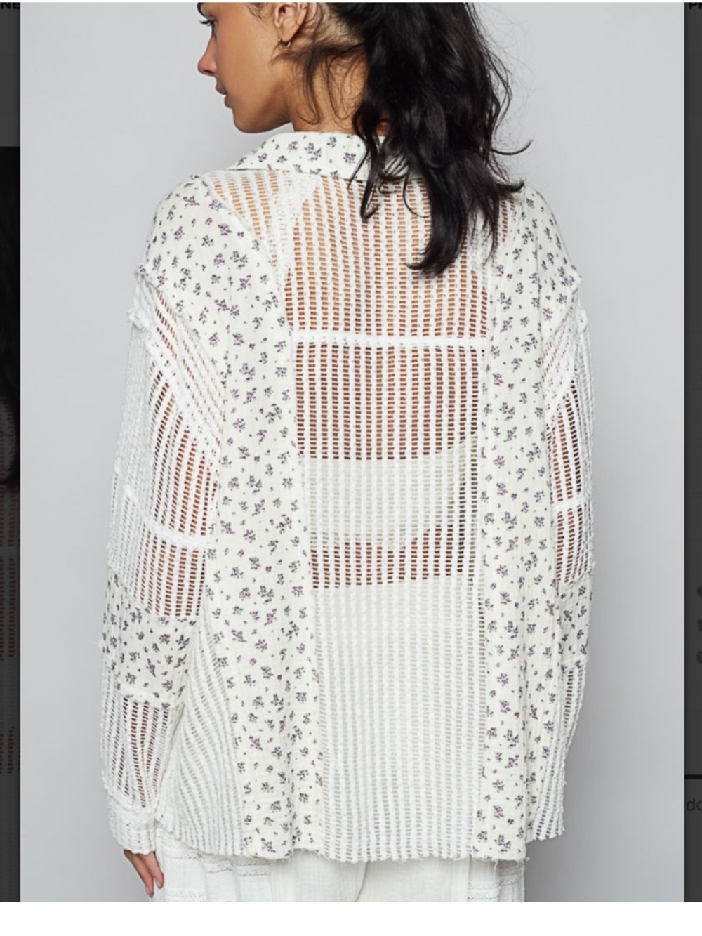 🆕 POL “Big Lake 2” Double Glaze W/Crochet Button Down NWT - Picture 5 of 8